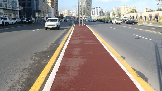 Цветные асфальто-бетонные покрытия - нововведение дорожного хозяйства Баку