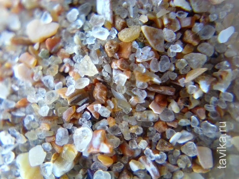песок под микроскопом