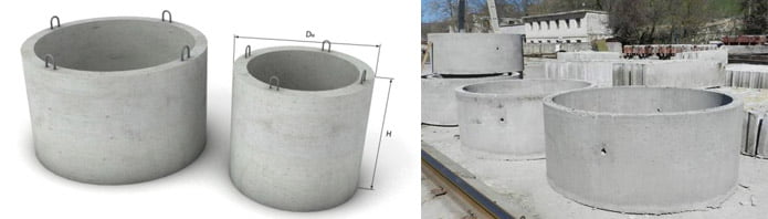 Характеристики колец из бетона и их вес