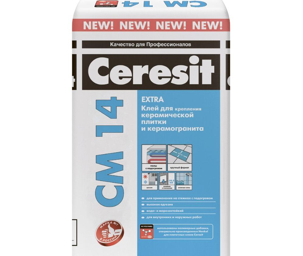 Отличным решением при поклейке плитки является применение клея от компании Ceresit 