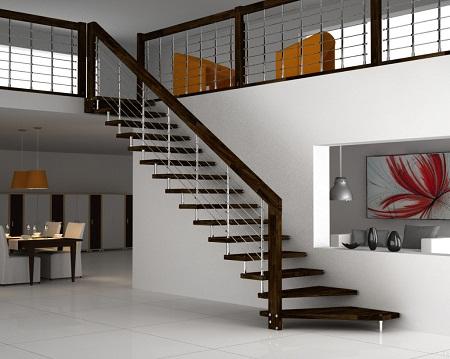 Благодаря лестнице на второй этаж можно существенно улучшить эстетические качества и функциональность помещения 