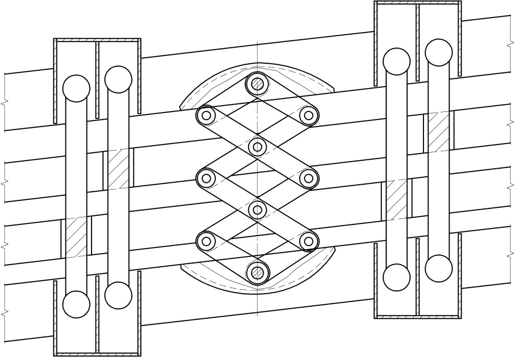Схема 1. ДШСк-240/15 – деформационный шов для косого пересечения с углом 15°.
