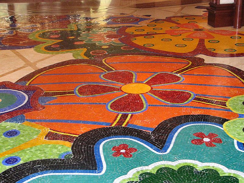 Декоративный мозаичный пол