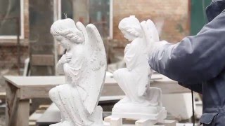 Изготовление скульптуры ангелов из мрамора для памятников