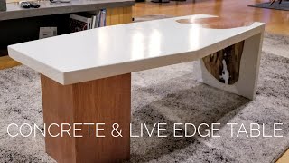 DIY Concrete Coffee Table w/ Live-Edge Inlay || How to Make (w/ GFRC mix)