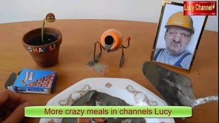 Mukbang ASMR | Сумасшедший прием пищи Алексей ест кирпичи и цемент на завтрак! | ASMR едят не звучит