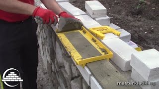 Тестируем набор Каменщика "Кирпич" - приспособление для кладки кирпича 1-я часть- [masterkladki]