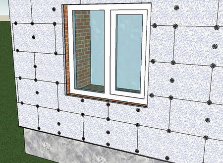 Принцип размещения панелей из пенополистирола для утепления зданий снаружи