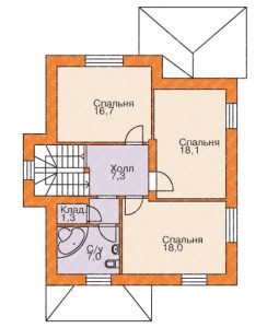 план 2 этажа дома из сибита