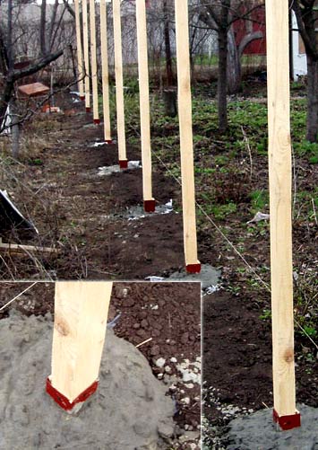 бетонирование деревянных столбов