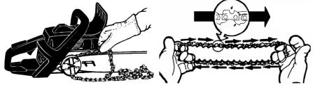Установка цепи на бензопилу