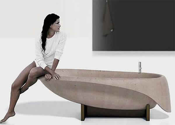 Бетонная ванна: стильный дизайн